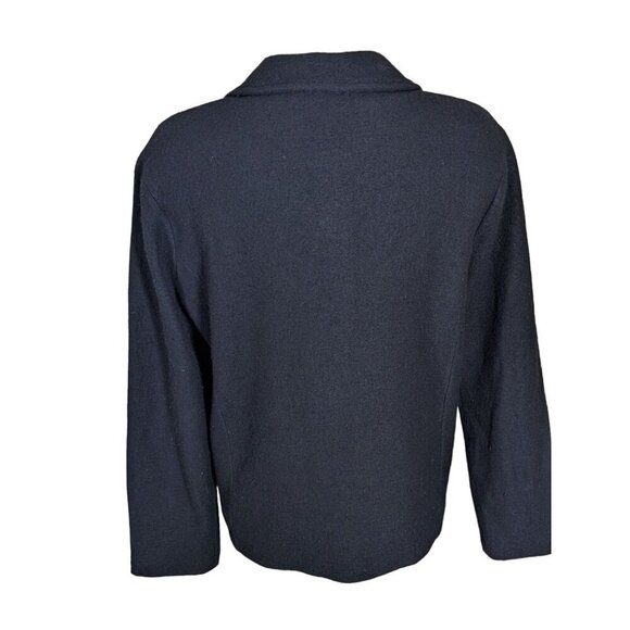 Merino Wool Jacket Womens L Embroidered Sequins Black Jones New York Collection - Picture 3 of 5